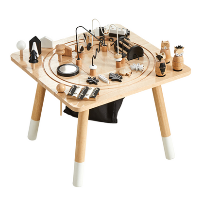 Table cube en bois pour activité sensorielle