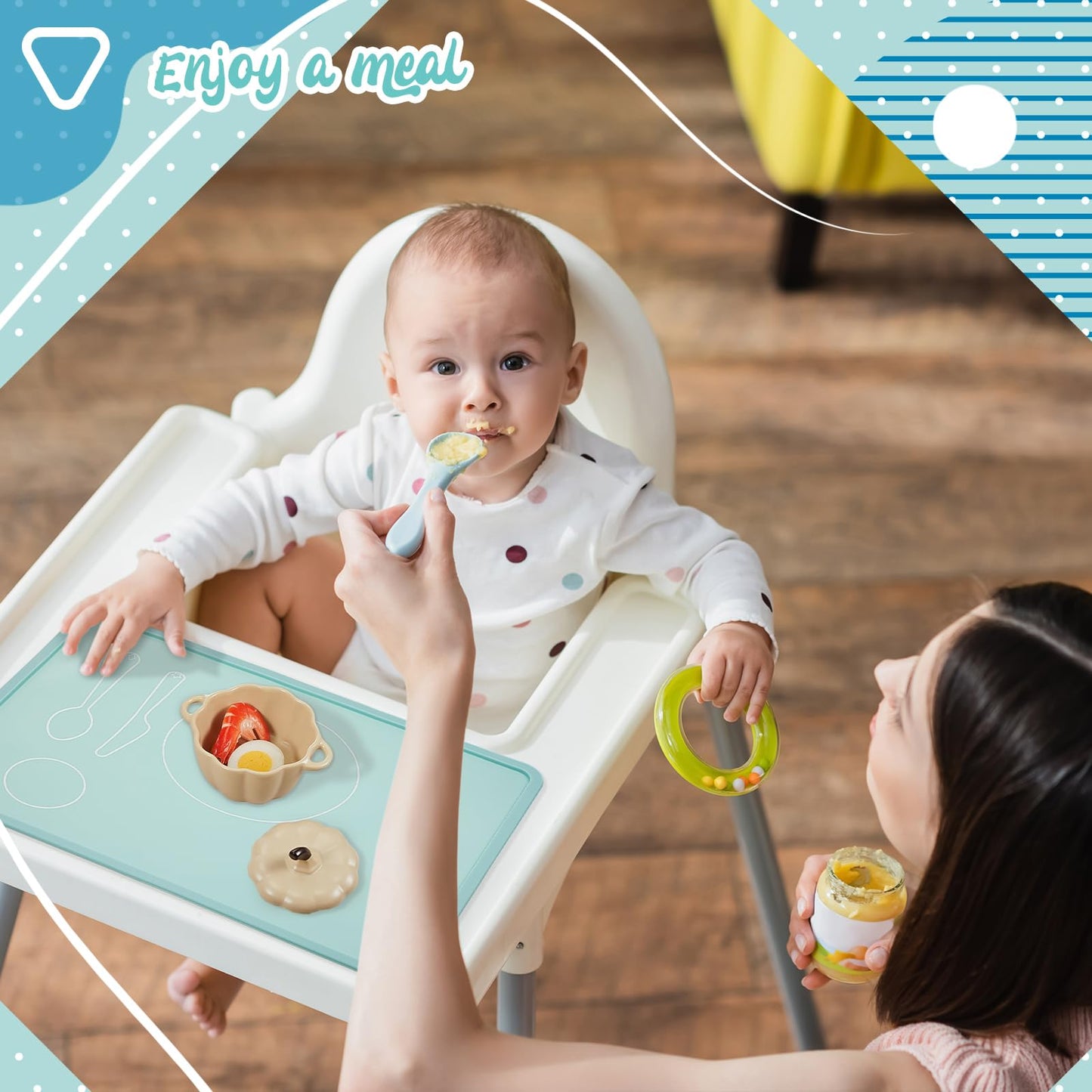 Set de table en silicone pour enfants pour table à manger | Apprentissage de la mise en table