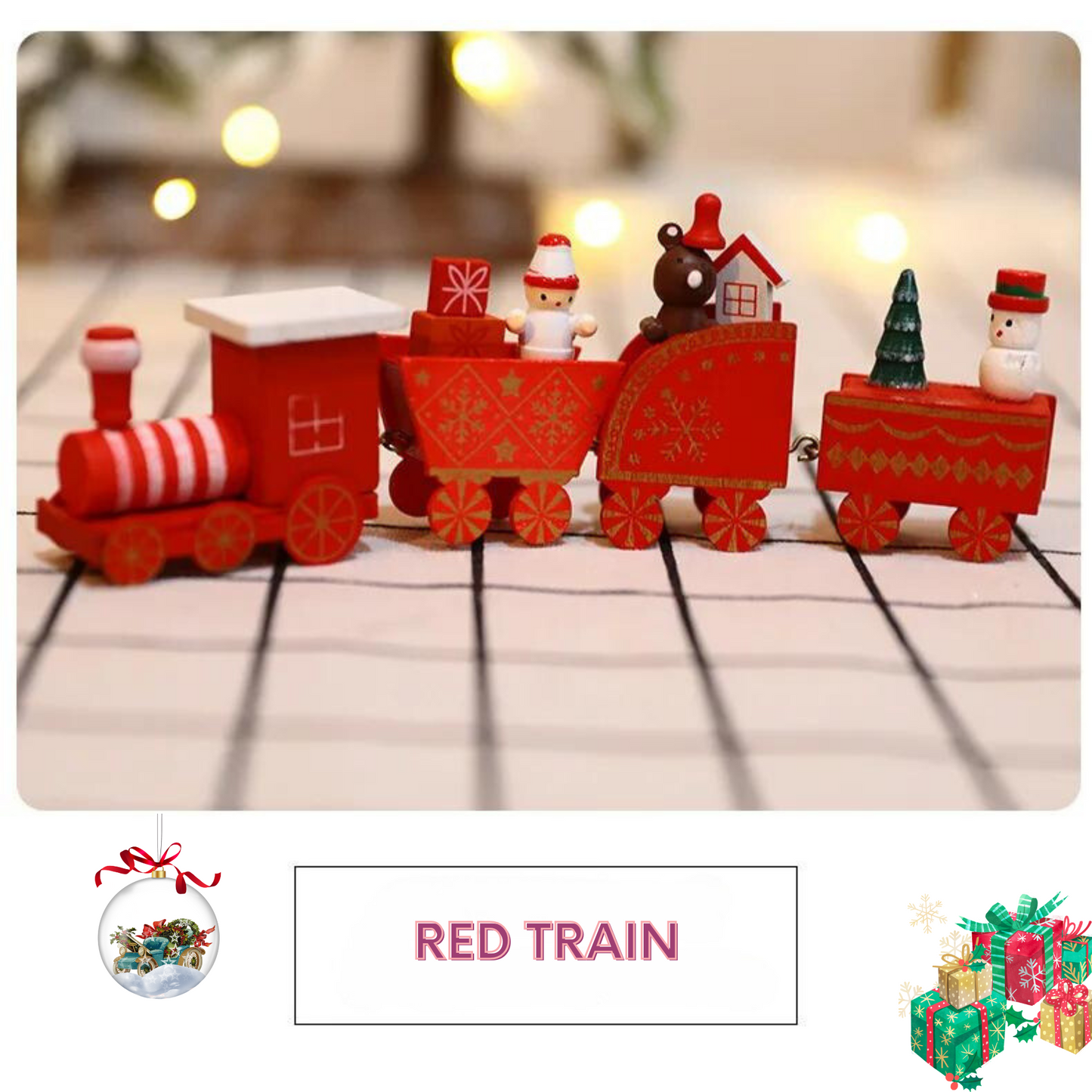 Train en bois de Noël