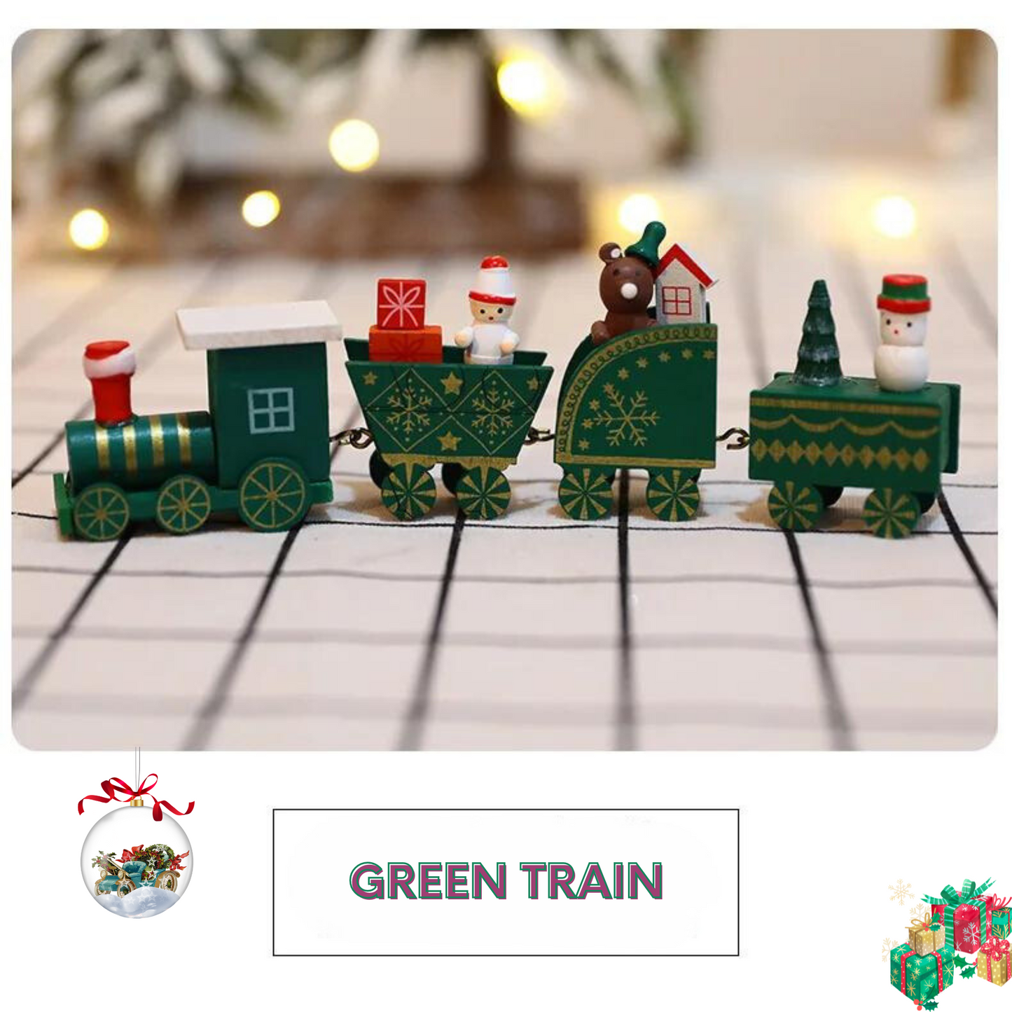 Train en bois de Noël